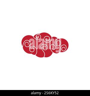 chinese clouds logo vector illustration template Stock Vector