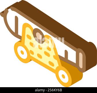 cannon pirate isometric icon vector. cannon pirate sign. isolated symbol illustration. cannon pirate isometric icon vector illustration Stock Vector