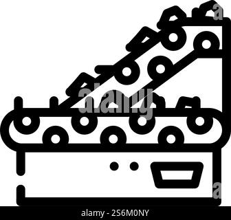 waste sorting conveyor belt line icon vector illustration Stock Vector ...