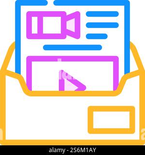 invitation for video conference color icon vector. invitation for video conference sign. isolated symbol illustration. invitation for video conference color icon vector illustration Stock Vector