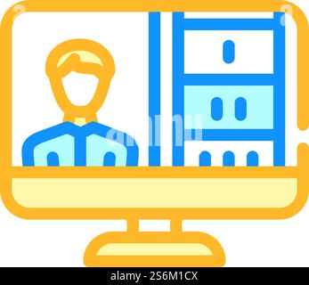 online presentation color icon vector. online presentation sign. isolated symbol illustration. online presentation color icon vector illustration Stock Vector