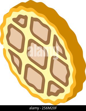 belgium waffles cake dessert isometric icon vector. belgium waffles cake dessert sign. isolated symbol illustration. belgium waffles cake dessert isometric icon vector illustration Stock Vector