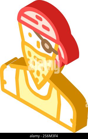 pirate person isometric icon vector. pirate person sign. isolated symbol illustration. pirate person isometric icon vector illustration Stock Vector