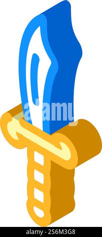 saber pirate isometric icon vector. saber pirate sign. isolated symbol illustration. saber pirate isometric icon vector illustration Stock Vector