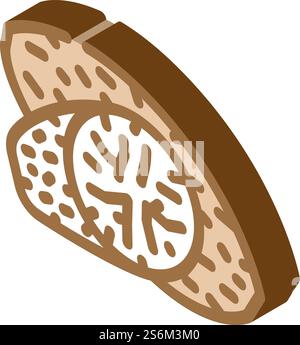 nutmeg spice isometric icon vector. nutmeg spice sign. isolated symbol illustration. nutmeg spice isometric icon vector illustration Stock Vector