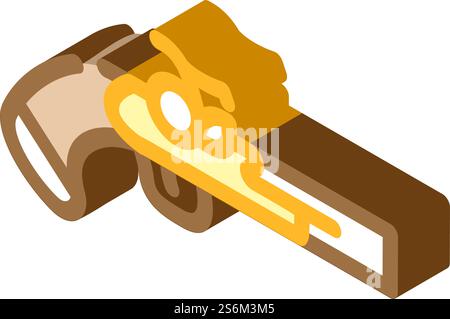 gun weapon pirate isometric icon vector. gun weapon pirate sign. isolated symbol illustration. gun weapon pirate isometric icon vector illustration Stock Vector