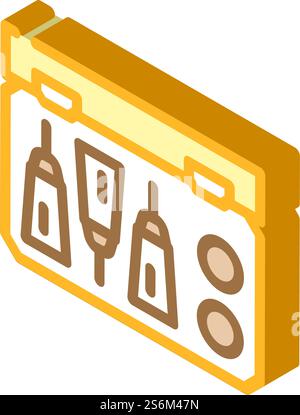 first aid kit with antidote isometric icon vector. first aid kit with antidote sign. isolated symbol illustration. first aid kit with antidote isometric icon vector illustration Stock Vector