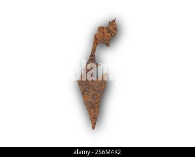 Map of Israel on rusty metal Stock Photo - Alamy