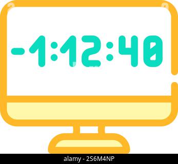 countdown video conference color icon vector. countdown video conference sign. isolated symbol illustration. countdown video conference color icon vector illustration Stock Vector