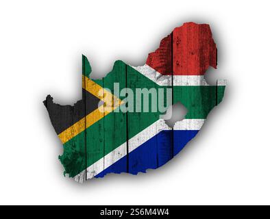Map of South Africa on weathered wood Stock Photo - Alamy