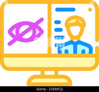 lack of video color icon vector. lack of video sign. isolated symbol illustration. lack of video color icon vector illustration Stock Vector