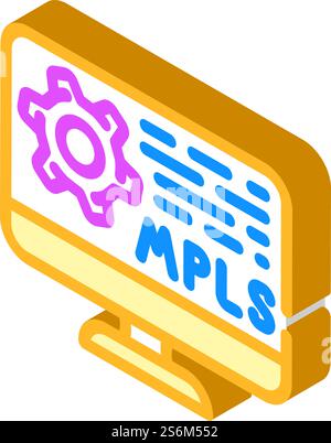 mpls protocol isometric icon vector. mpls protocol sign. isolated symbol illustration. mpls protocol isometric icon vector illustration Stock Vector