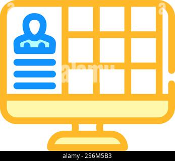 conference with large number of participants color icon vector. conference with large number of participants sign. isolated symbol illustration. conference with large number of participants color icon vector illustration Stock Vector