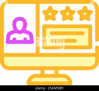 review video call color icon vector. review video call sign. isolated symbol illustration. review video call color icon vector illustration Stock Vector