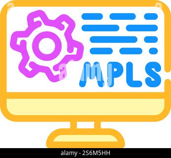 mpls protocol color icon vector. mpls protocol sign. isolated symbol illustration. mpls protocol color icon vector illustration Stock Vector
