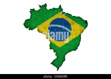 Map of Brazil on weathered concrete Stock Photo - Alamy