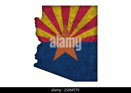 Map of Arizona, flag map, National colors background Stock Photo - Alamy