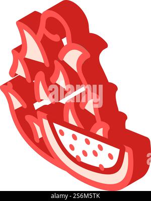 dragon fruit isometric icon vector. dragon fruit sign. isolated symbol illustration. dragon fruit isometric icon vector illustration Stock Vector