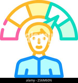 positive employee level icon color illustration Stock Vector Image ...