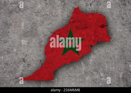 Flag of Morocco on weathered concrete Stock Photo - Alamy