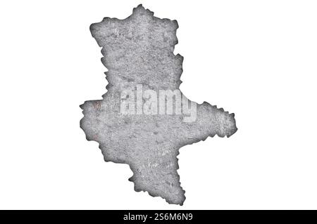 Map of Saxony on weathered concrete Stock Photo - Alamy