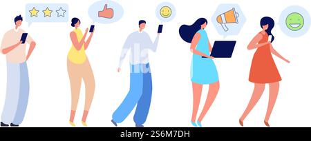 People talking. Friends online conversation, mobile communicate. Flat man woman ask chat, social media network community vector illustration. Communication conversation online. People talking. Friends online conversation, mobile communicate. Flat man woman ask chat, social media network community vector illustration Stock Vector