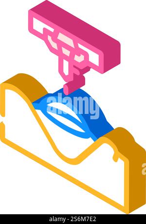 laser correction ophthalmology isometric icon vector. laser correction ophthalmology sign. isolated symbol illustration. laser correction ophthalmology isometric icon vector illustration Stock Vector