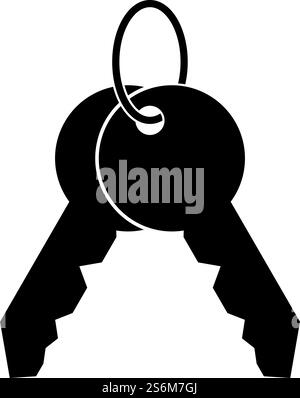 Bunch of keys on ring icon white color vector illustration flat style ...