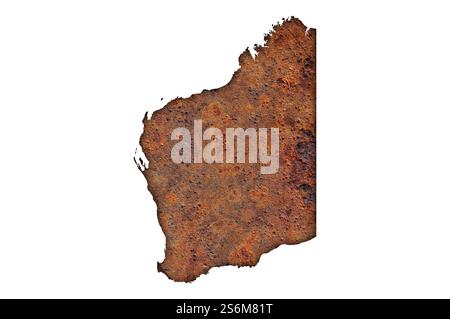 Map of Western Australia on rusty metal Stock Photo - Alamy