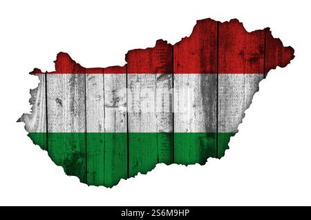 Map and flag of Hungary on weathered concrete Stock Photo - Alamy