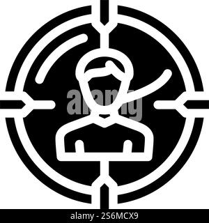 headhunting employee glyph icon vector. headhunting employee sign. isolated contour symbol black illustration. headhunting employee glyph icon vector illustration Stock Vector