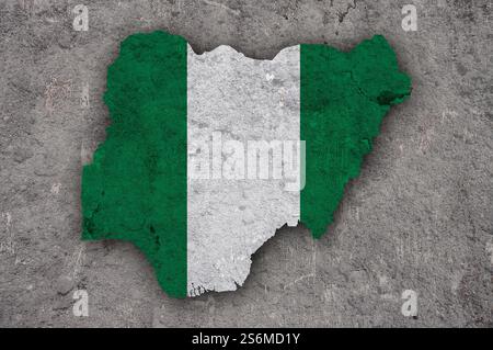 Map of Nigeria on weathered concrete Stock Photo - Alamy