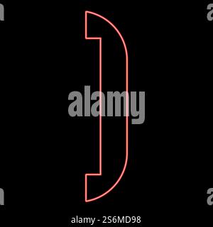 Neon accessories for door red color vector illustration flat style light image. Neon accessories for door red color vector illustration flat style image Stock Vector