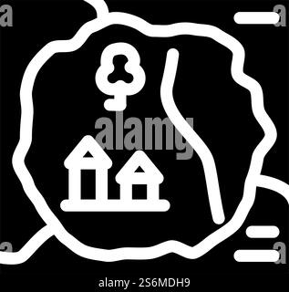 vintage map fairy tale line icon vector. vintage map fairy tale sign ...