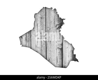 Map of Iraq on weathered wood Stock Photo - Alamy