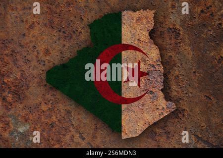 Map of Algeria on rusty metal Stock Photo - Alamy