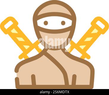 ninja fantasy character icon color illustration Stock Vector Image ...