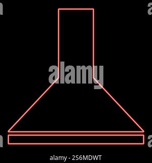 Neon exhaust hood red color vector illustration flat style light image. Neon exhaust hood red color vector illustration flat style image Stock Vector