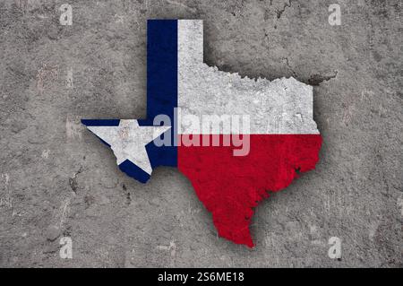 Map of Texas on weathered concrete Stock Photo - Alamy
