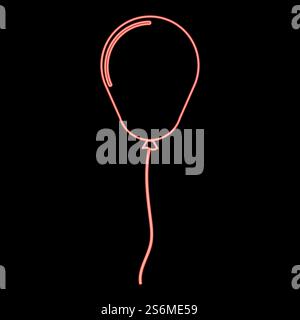 Neon balloon red color vector illustration flat style light image. Neon balloon red color vector illustration flat style image Stock Vector