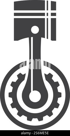 Piston auto service logo vector flat design Stock Vector