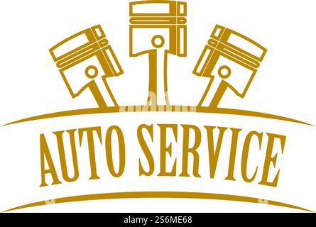 Piston auto service logo vector flat design Stock Vector