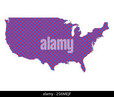Map of the USA in checkerboard pattern Stock Photo - Alamy