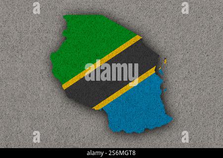 Silhouette of the map of Tanzania with its flag Stock Photo - Alamy