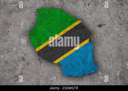 Map of Tanzania, flag map, National colors background Stock Photo - Alamy