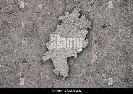 Map of Hesse on weathered concrete Stock Photo - Alamy