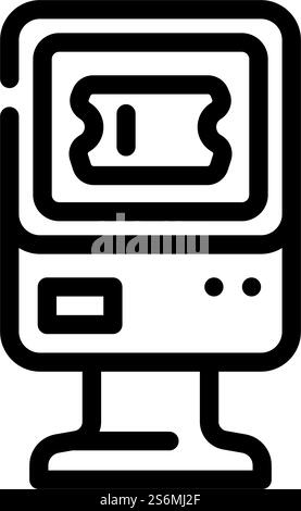 ticket vending machine line icon vector illustration Stock Vector Image ...