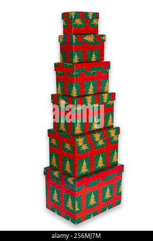 Christmas presents cropped on white background Stock Photo