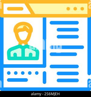 conference chat color icon vector. conference chat sign. isolated symbol illustration. conference chat color icon vector illustration Stock Vector