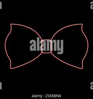 Neon bow butterfly red color vector illustration flat style light image. Neon bow butterfly red color vector illustration flat style image Stock Vector
